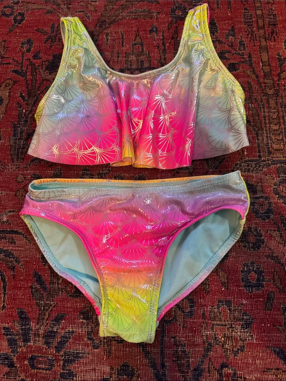 Girls Rainbow tie dye Bikini Sets X2